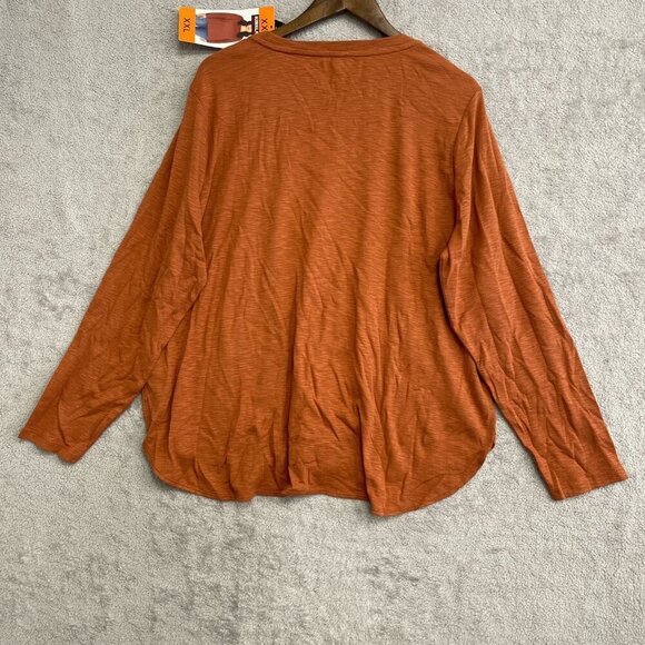 NEW Kirkland Signature Women's XXL Long Sleeve Top Rust Orange Lightweight - Picture 3 of 9